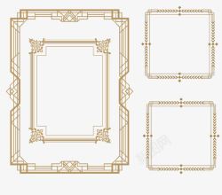 金色线框边框金色高清图片
