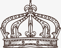 华丽王冠矢精致高贵量手绘速写皇冠矢量图高清图片