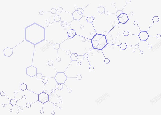 手绘分子矢量图ai免抠素材_88icon https://88icon.com 分子 手绘 蓝色 矢量图