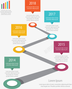 折角弯道时间轴图表矢量图素材