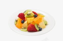 美味水果沙拉白色盘里的水果沙拉高清图片