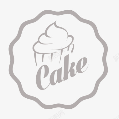 简约云纹可爱蛋糕logo矢量图图标图标