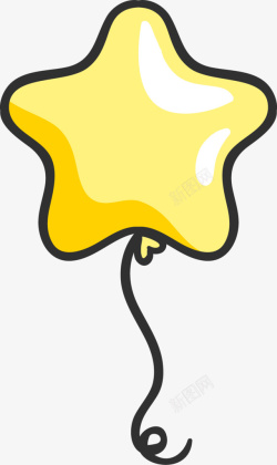 黄色小星星小星星气球高清图片