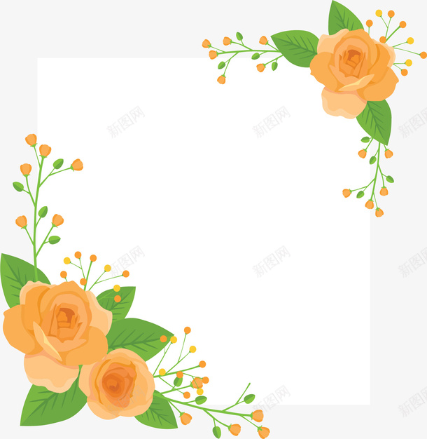 香槟色玫瑰婚礼请帖矢量图ai免抠素材_88icon https://88icon.com 婚礼请帖 玫瑰 玫瑰边框 矢量png 邀请函 香槟色 矢量图