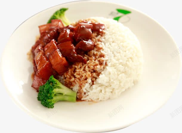 美食png免抠素材_88icon https://88icon.com 盖码饭 红烧肉 酱汁饭 青菜