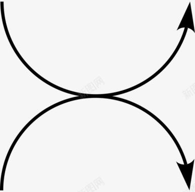 半圆分散箭头双向图标图标