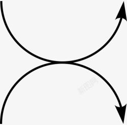 分散箭头半圆分散箭头双向图标高清图片