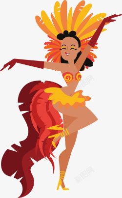 巴西旅游城市跳桑巴舞的巴西女郎高清图片