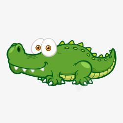 绿色鳄鱼手绘绿色动物鳄鱼矢量图高清图片