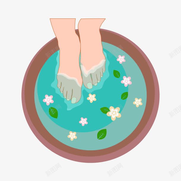 花瓣泡脚png免抠素材_88icon https://88icon.com spa 泡脚 矢量花瓣 美容 脚盆 花瓣
