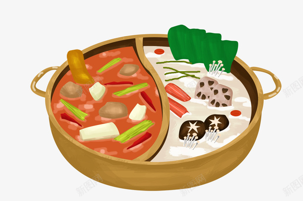 卡通鸳鸯锅美食插画png免抠素材_88icon https://88icon.com 卡通美食 卡通鸳鸯锅装饰 插画 美食 鸳鸯锅 鸳鸯锅美食