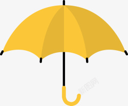 卡通黄色雨伞素材