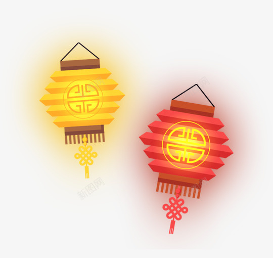 新年美丽多彩灯笼png免抠素材_88icon https://88icon.com 中国风 喜庆 多彩灯笼 新年灯笼 水彩光晕 美丽灯笼