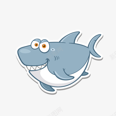海里哺乳动物一只鲨鱼图标图标