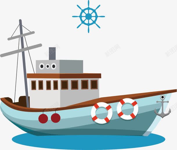 水彩航行的船矢量图ai免抠素材_88icon https://88icon.com 卡通手绘 水彩 海水 航行 船只 蓝色 矢量图