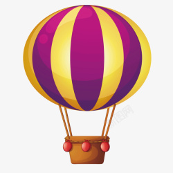 飘扬气球紫色热气球矢量图高清图片