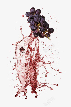 鲜果飞溅的黑加仑葡萄汁高清图片