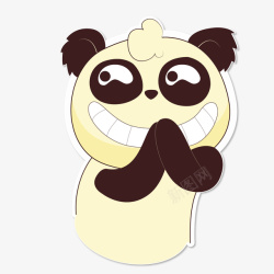 奸诈的表情卡通坏笑的熊猫矢量图高清图片