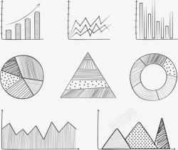 手绘原型数据图表模板矢量图素材