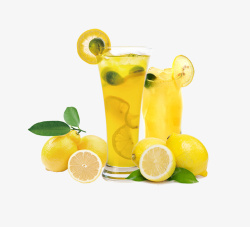 鲜果饮料清凉一夏柠檬水鲜榨果汁高清图片