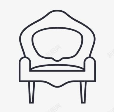简笔画兔子扶手椅椅子家具室内沙发图标图标