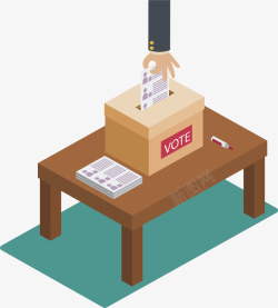 公开选举投票箱子素材