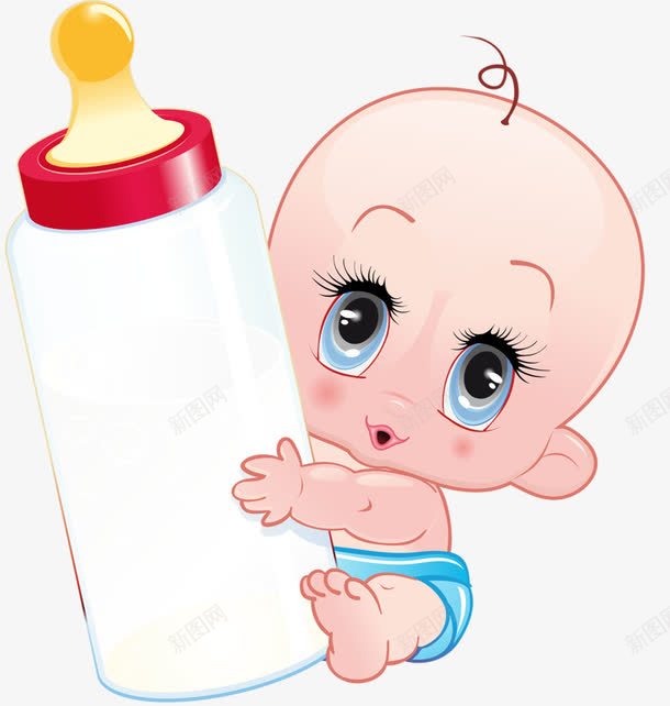 抱着奶瓶的婴儿png免抠素材_88icon https://88icon.com 卡通 婴儿 孩子 牛奶