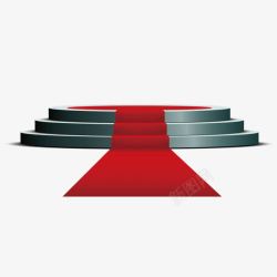 红色颁奖盛典圆形舞台红色地毯高清图片