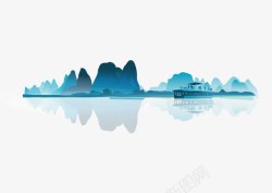桂林山水蓝色的风景高清图片