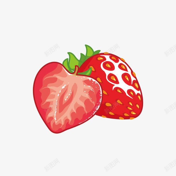 红色水果草莓png免抠素材_88icon https://88icon.com png免抠图 卡通 手绘 新鲜 水果 粉色 草莓 装饰
