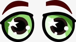 卡通绿色发光的大眼睛素材