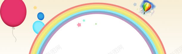 儿童节日banner背景图jpg设计背景_88icon https://88icon.com 儿童背景 彩虹 气球