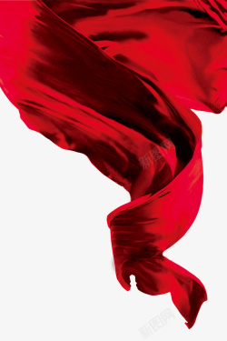 深红色飘带效果图素材
