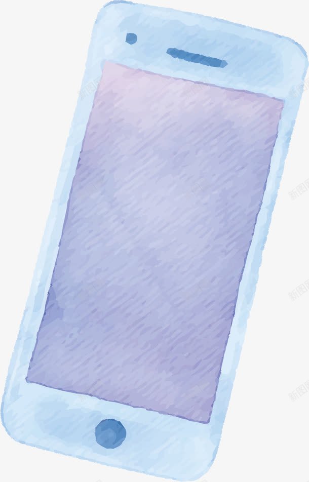 蓝白色水彩手机模型矢量图ai免抠素材_88icon https://88icon.com 手机 手机模型 手绘风 水彩手机 矢量png 蓝白色 矢量图