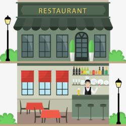 餐馆创意餐厅及内部矢量图高清图片