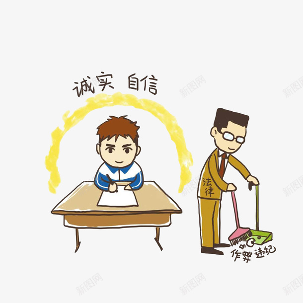 考试诚实自信拒绝作弊违纪psd免抠素材_88icon https://88icon.com 卡通手绘 社会公德 考试诚信 考试诚实自信拒绝作弊违纪 自夸 言而有信 诚信为本一诺千金