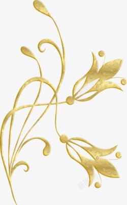 金色植物花纹素材