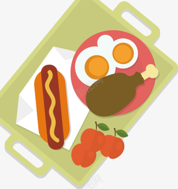 餐饮代金券卡通扁平化创意西餐套餐图标矢量图图标