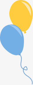 扁平化装饰气球png免抠素材_88icon https://88icon.com 卡通手绘 扁平风 蓝色 黄色