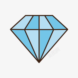 蓝色网状感叹号蓝色三角形几何钻石元素矢量图高清图片