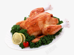 熟食手手扒卤鸡烧鸡熟食整只烤鸡元素高清图片