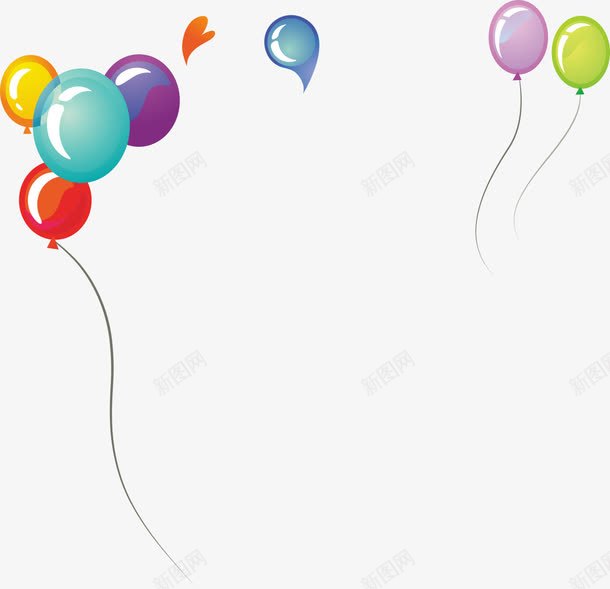 缤纷气球png免抠素材_88icon https://88icon.com 卡通 彩色 气球PNG免费下载 氢气球 漂浮