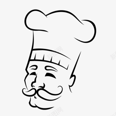 表情手绘厨师头像图标图标