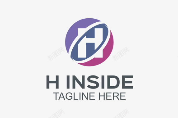 火鸡字母字母圆形H的logo图标图标