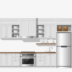 棕色厨房橱柜台面欧式的简约厨房矢量图高清图片