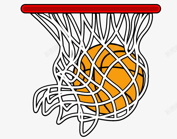 篮球框篮球png免抠素材_88icon https://88icon.com 卡通手绘 水彩画 球网 篮球 篮球框 装饰图案