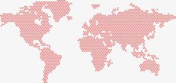 红色点状世界地图素材