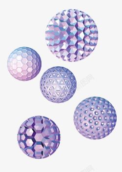 六边形组合紫色渐变六边形组合球体矢量图高清图片