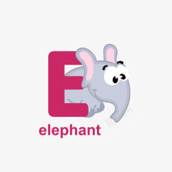 单词logo灰色大象矢量图高清图片