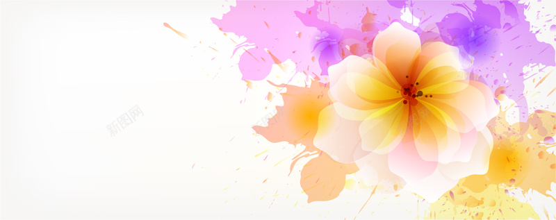 彩色花卉背景矢量图ai设计背景_88icon https://88icon.com 彩色 水墨 海报banner 花卉 矢量图